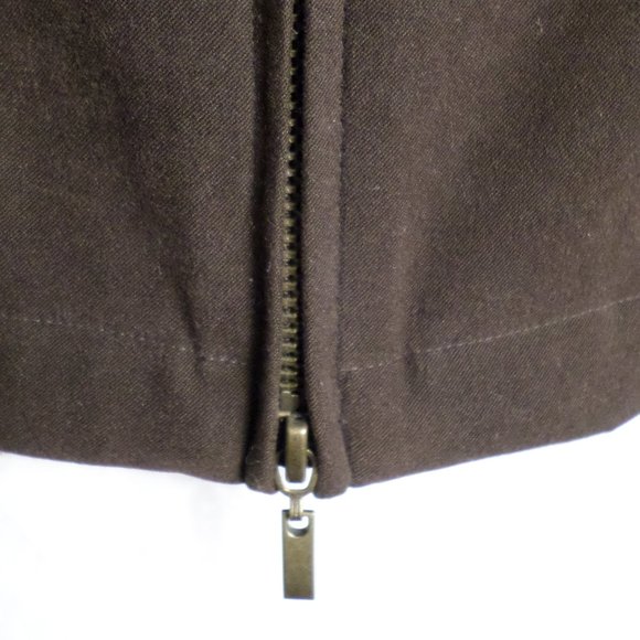Notations Clothing Co Short Sleeve Zip up Brown Soft Collared Jacket - Picture 3 of 8